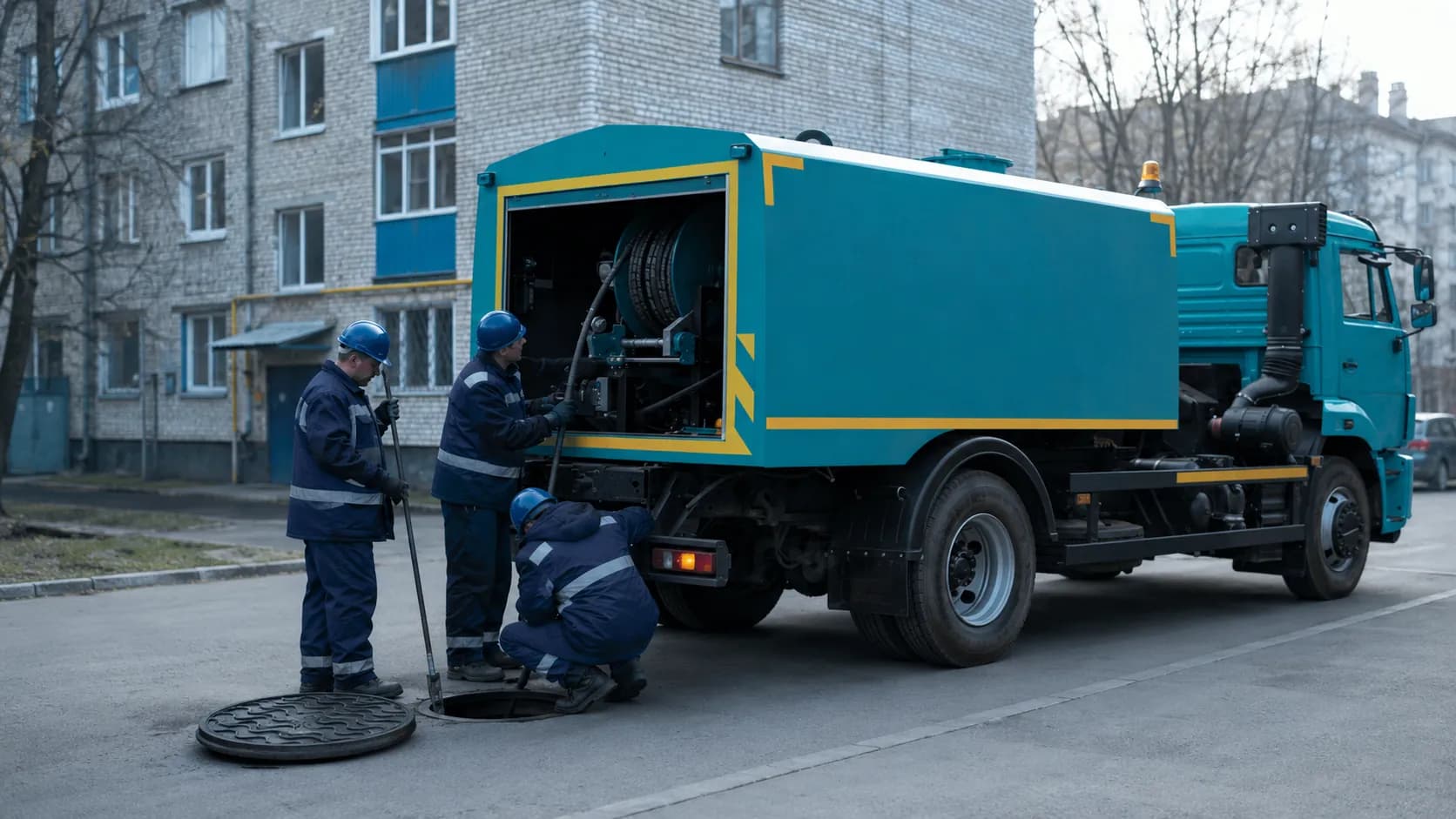 Мастер выполняет: Прочистка ливневой канализации